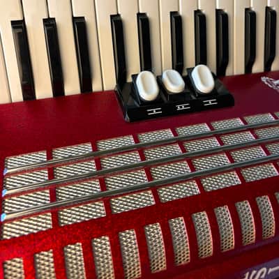 Neu Weltmeister Perle 48 Piano Akkordeon Rot, Blau, Weiß image 2