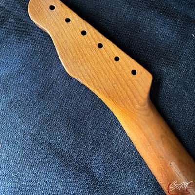 Guitar Mill T-Style Replacement Neck / 1 pc. Roasted Maple / MOP Dots / Classic C / Gloss / Med Relic (#GIN-3906) image 7