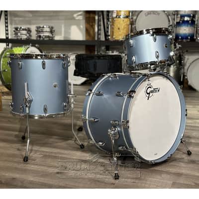 Gretsch Brooklyn 3pc Classic Drum Set Satin Ice Blue Metallic image 1