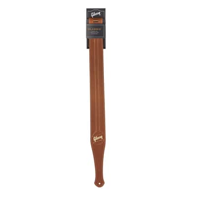 Gibson ASCL-BRN Classic Strap Brown Leather Suede Back - Strap for Guitars image 2