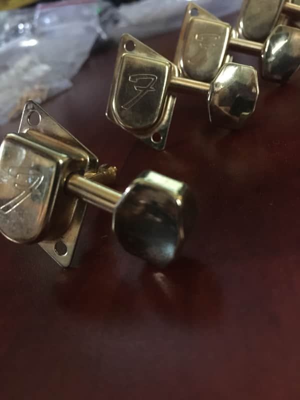 RARE 70s Gold Fender Vintage Guitar Tuners Tuning Machines image 1