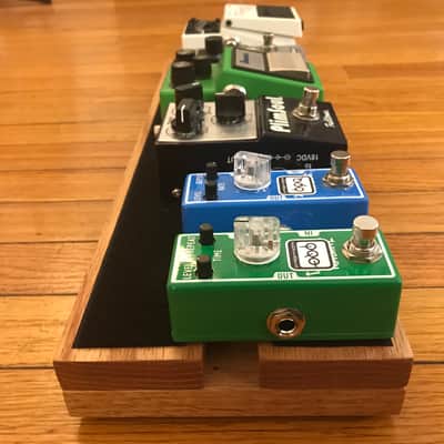 Wood Guitar Pedal Board. 18x6" Red Oak Mini Effects Pedalboard. image 6