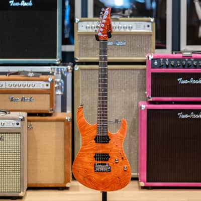 Suhr Custom Modern Waterfall Burl Maple/Black Limba - Trans Orange image 3