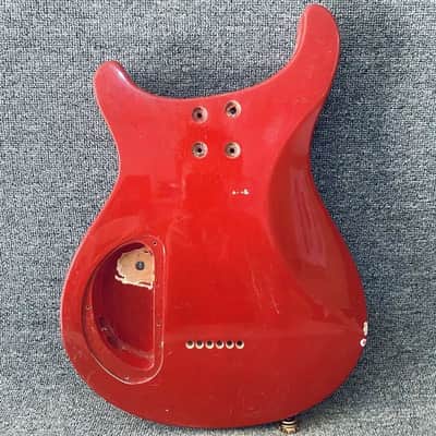 Red Single Humbucker Guitar Body, String Through Design image 6