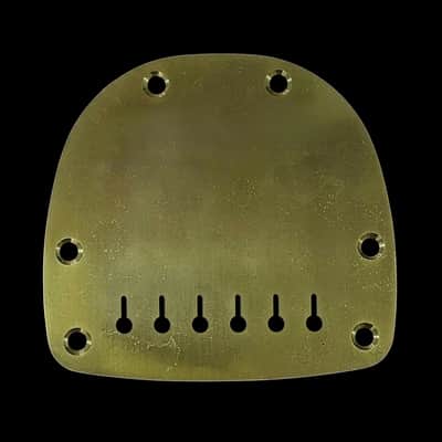 Jazzmaster Jaguar Hardtail Bridge Conversion Plate - 52mm String Spacing - Aged Brass image 1