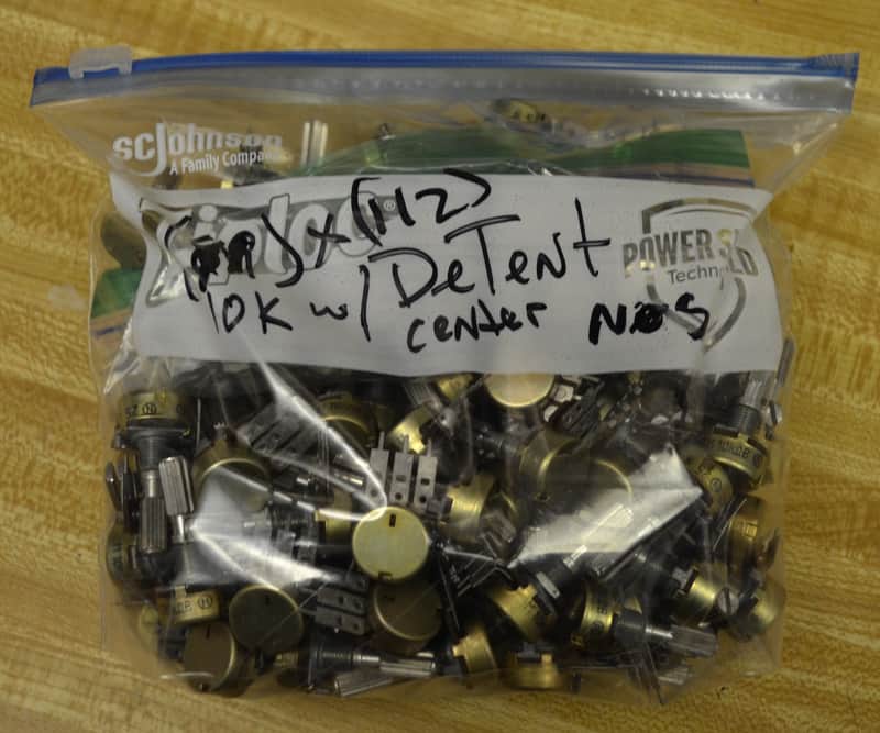 N.O.S. unknown brand 10K center detent pots  70s? image 1