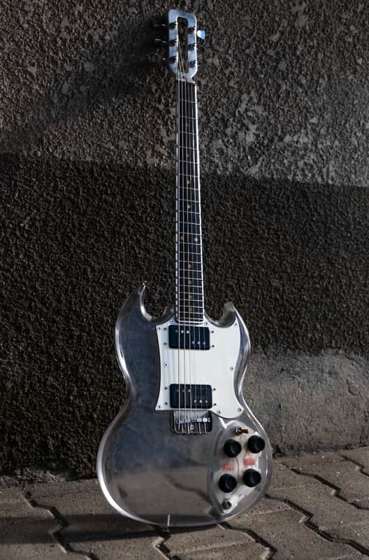 Gletty Guitars ALU-SG MKIV LUCITE 2024 - Acrylic Light aged image 1