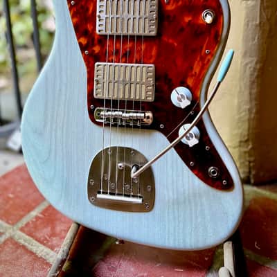 Waterslide Guitars Offset Trans Sonic Blue, Mojo Dual Foil Pickups, Descendant Vibrato, Staytrem image 1