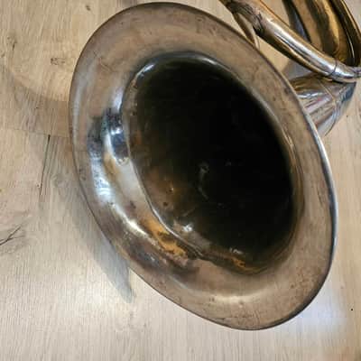 Helicon Eb Tuba Soviet 3 Valves Brass Pipe Wind Instrument Horn USSR Vintage and Rare image 3