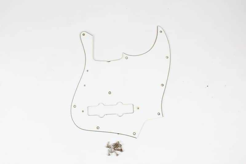 1974-1975 Vintage Fender Jazz Bass White PICKGUARD 3-Ply w/Original Screws 4-Bolt JBass Guitar 1970's image 1