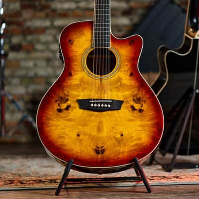 Washburn Electro Acoustic Guitar BURL ACE - Grand Auditorium - Amber Fade image 4