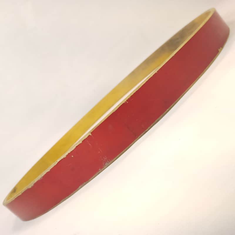 22"x1 3/4"x1/4"Bass Drum Hoop/Rim Red Exterior Paint No Inlay Channel In Round image 1