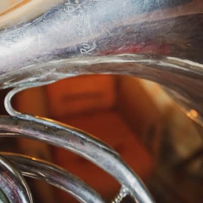 French Horn Vintage Original USSR Soviet Brass Musical Wind Instrument image 4