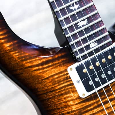 PRS Custom 24 10-Top DMO Pickups Black Gold Wraparound Burst Electric Guitar w/Case image 9