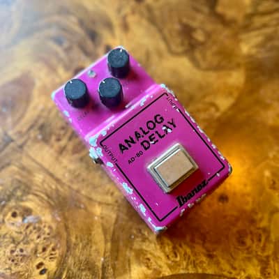 Ibanez AD-80 analog delay pedal c 1980 - Original vintage MIJ Japan Pink image 1