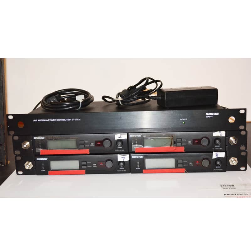 Shure SLX4 H5 4-Channel Wireless Microphone System – Complete Package with UA844, Antennas & Handhelds image 1