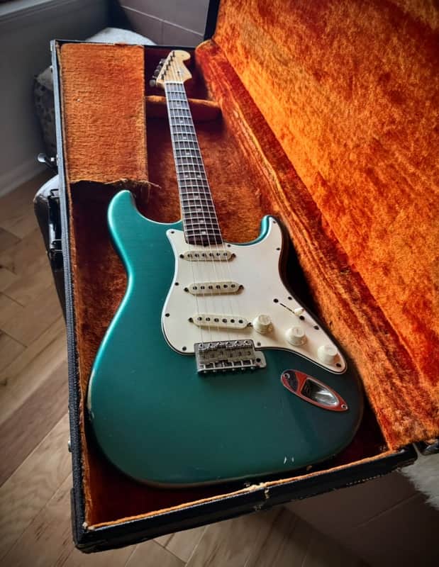 RARE Fender Stratocaster Electric Guitar 1965 - Aged Sherwood Green- Riggio body refin only. Amazing Specs - Excellent