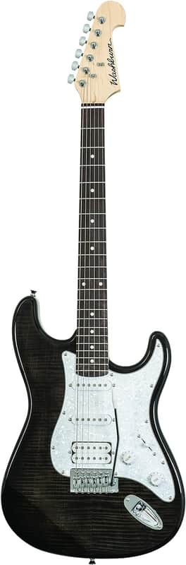 Washburn Sonamaster 6 String Solid-Body Electric Guitar, Right, Transparent Black (SDFTB) image 1