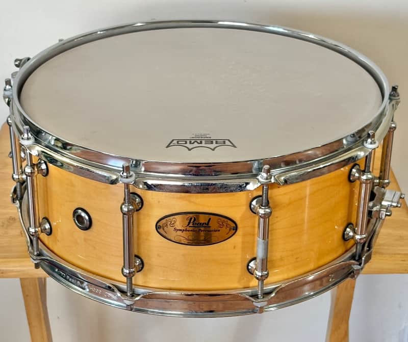 Pearl Symphonic Concert Series Snare Drum 14 x 5.5 Natural Maple NO WIRES image 1