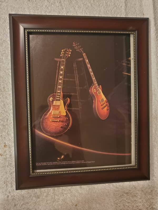 1980 Gibson Guitars Color Promotional Ad Framed Heritage Series Standard 80 Les Paul Original image 1