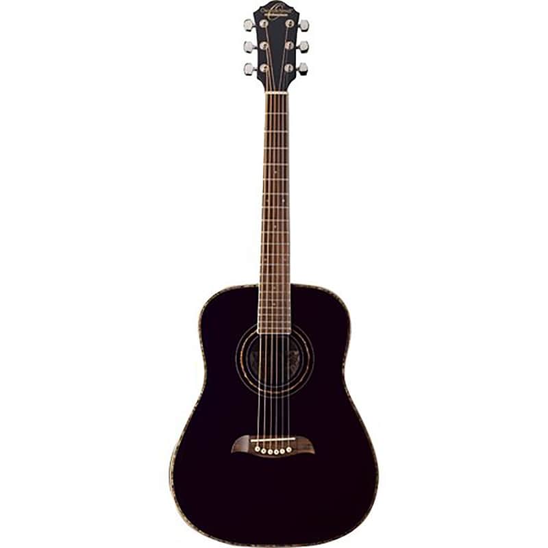 Oscar Schmidt OG1B 3/4 Size Dreadnought Acoustic Guitar, Black image 1