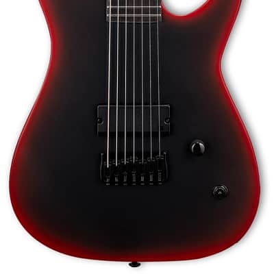 ESP LTD M-7HT BARITONE BLACK METAL BLACK RED BURST SATIN image 1