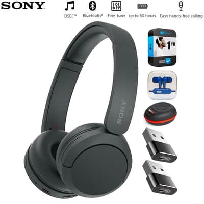 Sony Wireless Headphones with Microphone Black + 1 Year Warranty Bundle image 1