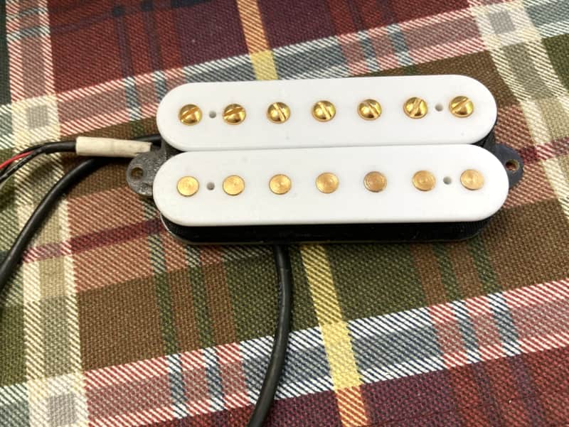 White & Gold Ernie Ball Music Man Steve Morse Signature 7-String Bridge Pickup image 1