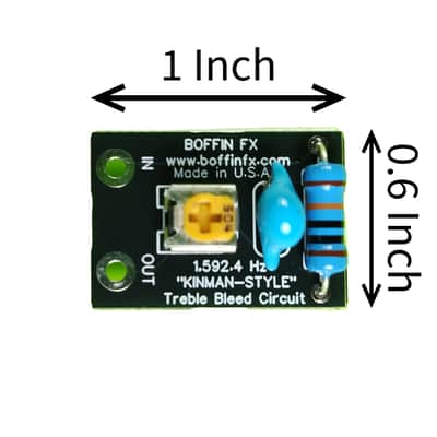 Boffin FX Kinman Adjustable Treble Bleed (1,592 Hz Black) - For PRS & High-Output Humbuckers image 6