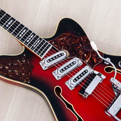 1966 Framus Television 5/118-54T Vintage Guitar Red Sunburst, 100% Original w/ Case image 8