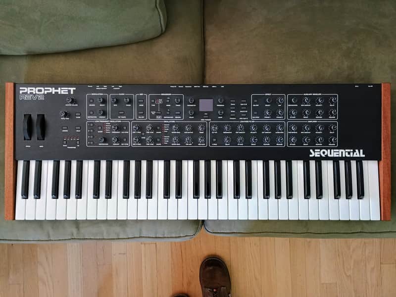 Sequential Prophet Rev2 61-Key 16-Voice Polyphonic Synthesizer 2018 - Present - Black with Wood Sides image 1
