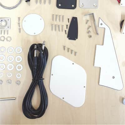 E238DIYPBDIY Solid Body Electric Guitar DIY Kit, No-Soldering, Flame Maple Veneer image 4