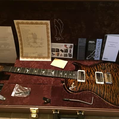 PRS Private Stock #6049 single Cut Trem in Tiger Eye Smoked Burst with Brazilian neck image 1