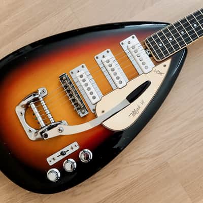 1960s Vox Mark VI Teardrop Vintage Electric Guitar Sunburst w/ Case, Eko image 1
