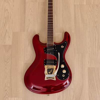 1993 Mosrite USA '64 Ventures Model "Built in Soul" Candy Apple Red w/ Vibramute, Case image 2