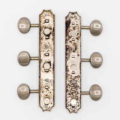 1950s Kluson Deluxe Single Line Strip 3x3 Vintage Tuning Machines Metal Button image 2