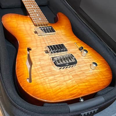 G&L USA Custom Shop ASAT HH RMC Semi Hollow-body Electric Guitar - Antique Brown Burst image 14