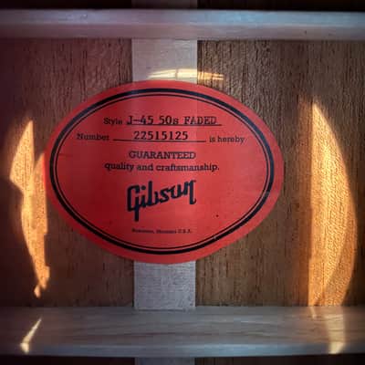 Gibson J-45 '50s Faded 2022 - Present - Faded Sunburst image 3