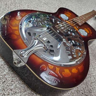 Vintage 1983 Dobro model 66B Rare Round neck Sandblasted Birch collectors grade with pickup and HSC image 5