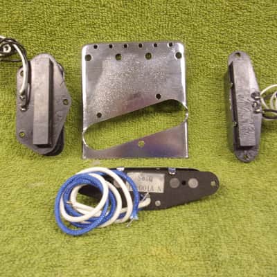 REVISED:  Fender Telecaster pickups and bridge plate, 1990'S OR 2000'S, BLACK & SILVER, Cipollina image 2