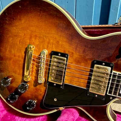 1985 Gibson Les Paul Custom Tobacco Sunburst Gold Hardware Original Brown Case image 5