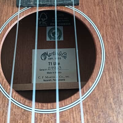 Martin T1 Tenor FSC Ukulele 2022 - Present - Natural image 11