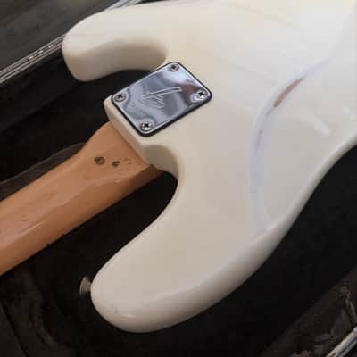 1976 Fender Precision Bass Left-Handed refin nitro olympic white image 14