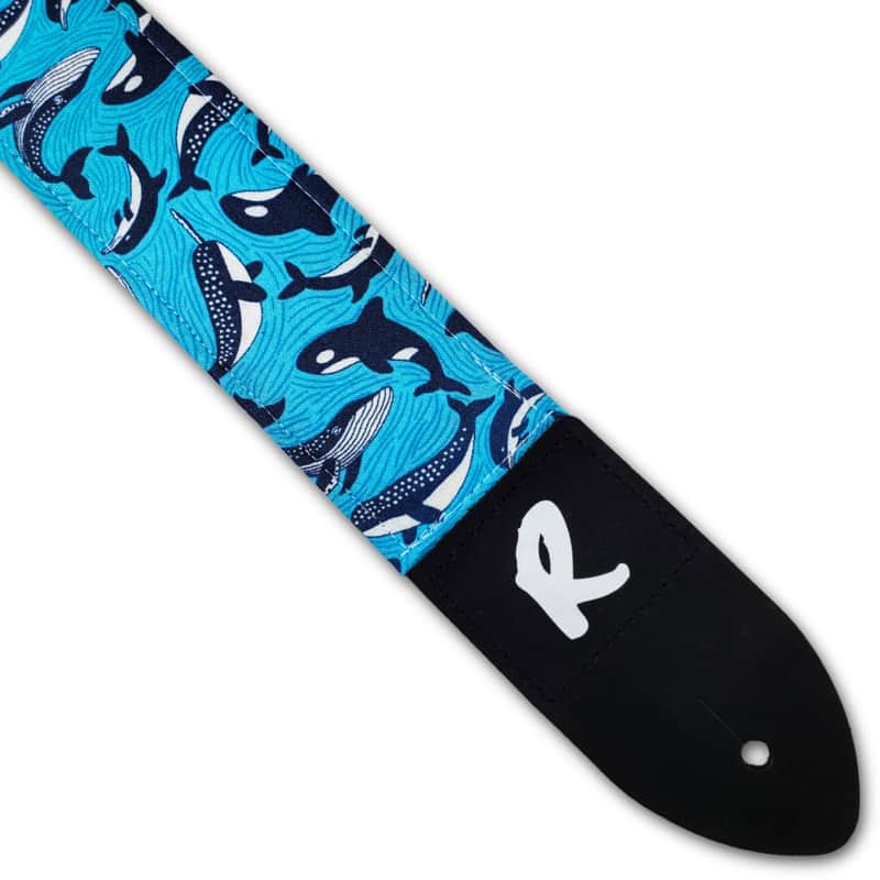 Whale Ocean Guitar Strap - Orca Guitar Strap- Blue Whale Guitar Strap -Narwal Humpback Universal Guitar Strap- Double Padded- Comfortable image 1