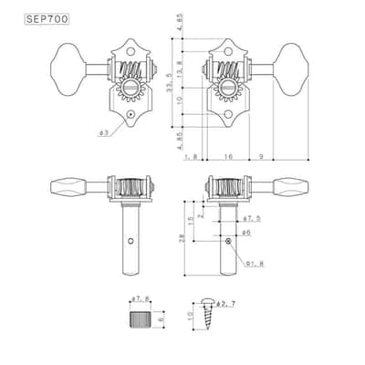 Gotoh SEP700-06M Open-Gear Slot Head Keys Scalloped Buttons 3X3 - NICKEL image 4