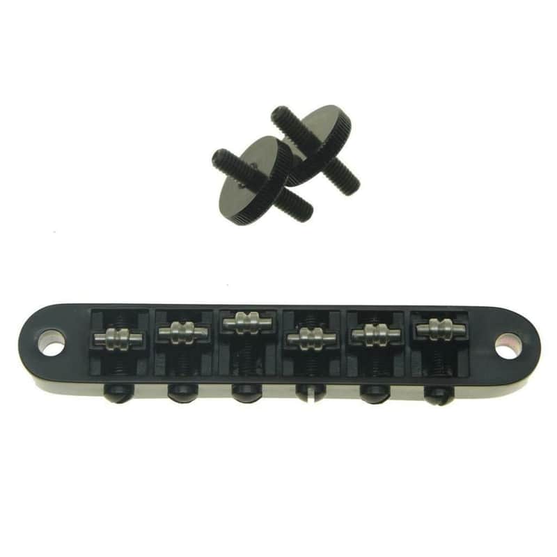*NEW Roller Saddle BRIDGE M4 Threaded Post for Gibson TuneOMatic Les Paul Black image 1