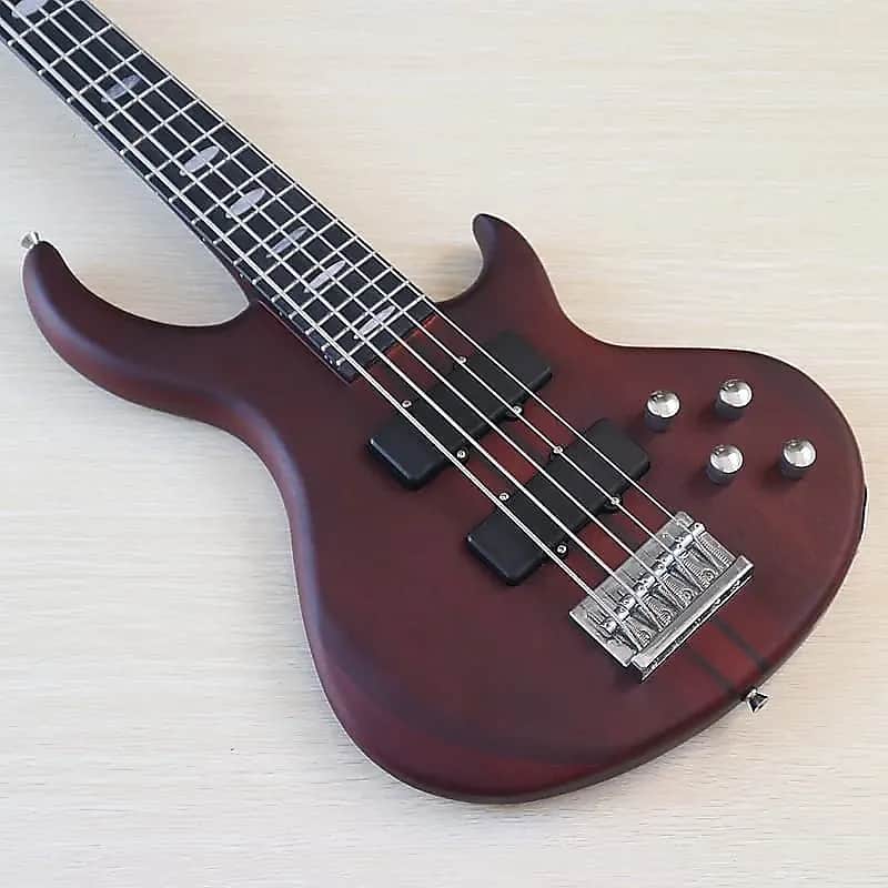 Custom 5 String Electric Bass, Sapele Wood Body, 24 Frets Fingerboard Maple Neck image 1