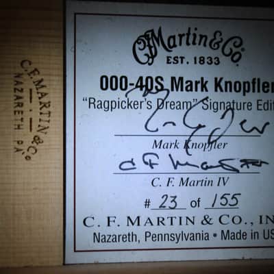 2006 Martin 000-40S Mark Knopfler "Ragpicker's Dream" Signature Acoustic Guitar #23 of 155 image 20