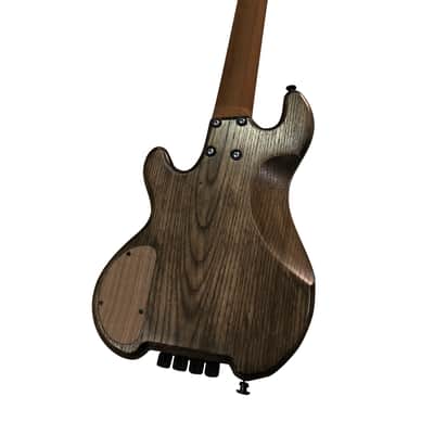 SKS Black Rhino Short Scale 24.5 inches Handmade Headless Electric Bass Guitar Oil Grey image 7
