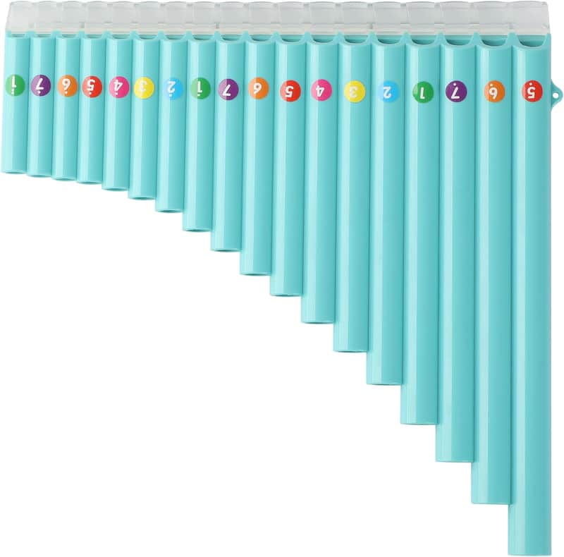18 Pipes Pan Flute C Key - Instrument Design for Easy Play, Perfect for Students and Learning-Beginner-Friendly (Lightblue) image 1